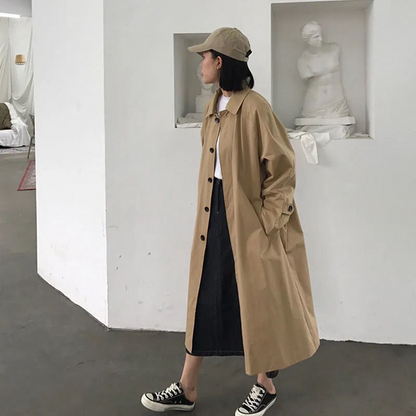 Damjacka Överdimensionerad Trenchcoat Högkvalitativ Polyester-5