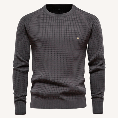 Herrpullover Slim Fit Tidlös Premium Bomull-5