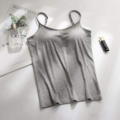 Dam Tank Top med Integrerad Behå Mjuk Tyg 10