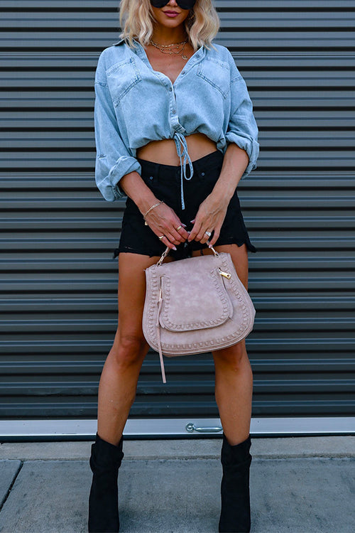 Dam Skjorta Långärmad Justerbar Nederkant Bomullsblandning-5