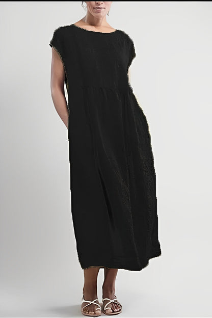 Dam Klänning Retrostil Luftig Bomull Elegant Design 5