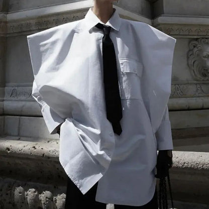 Dam Överdimensionerad Skjorta Strukturerad 100% Bomull-3