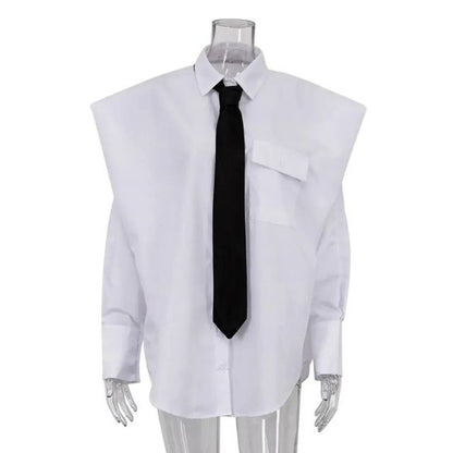 Dam Överdimensionerad Skjorta Strukturerad 100% Bomull-5