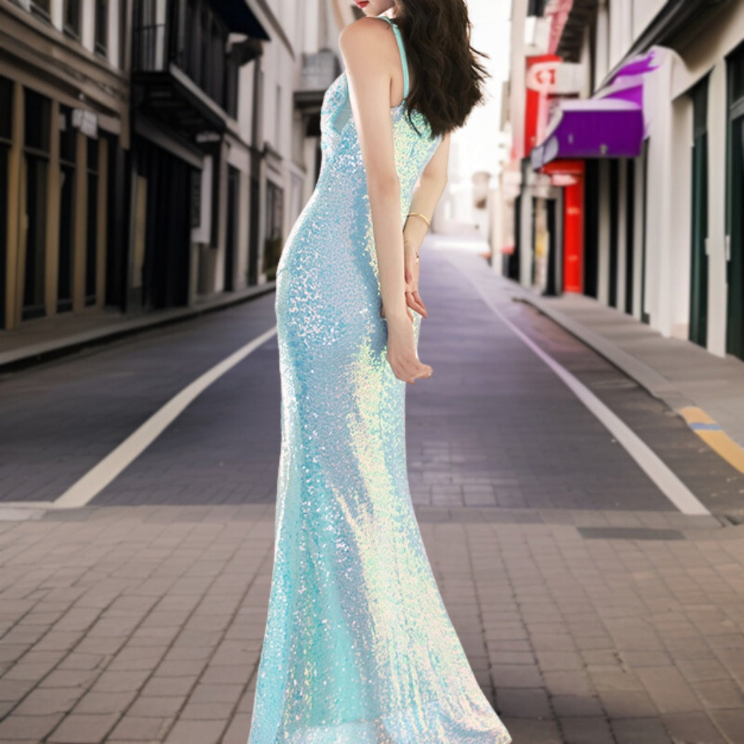 Dam Aftonklänning Glittrande Paljetter Högkvalitativt Material-3