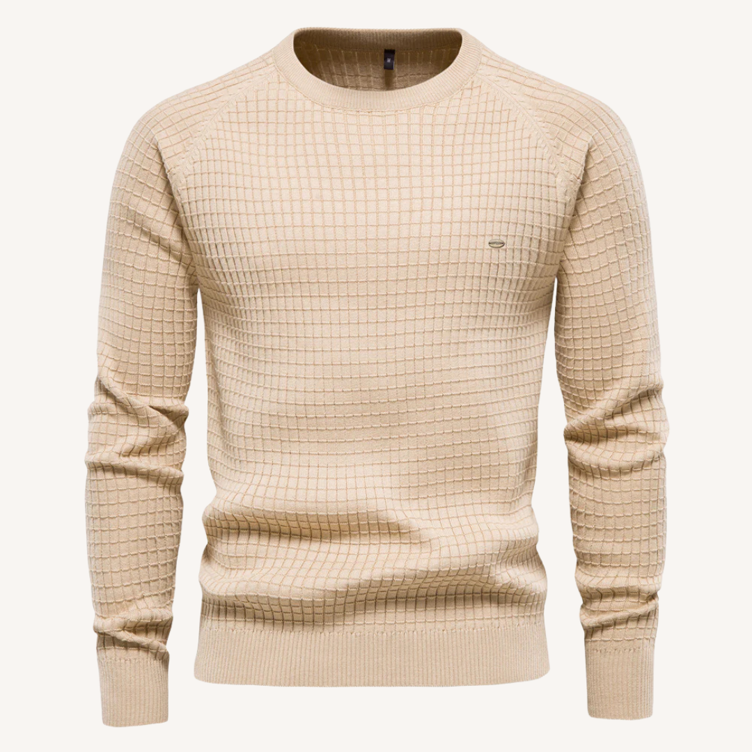 Herrpullover Slim Fit Tidlös Premium Bomull-6
