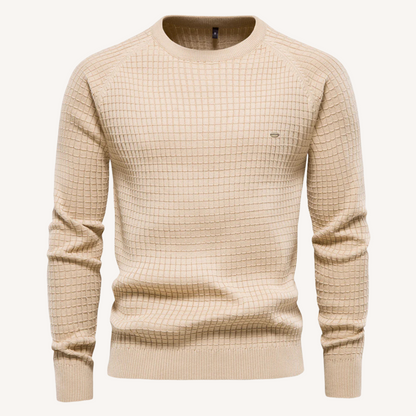 Herrpullover Slim Fit Tidlös Premium Bomull-6