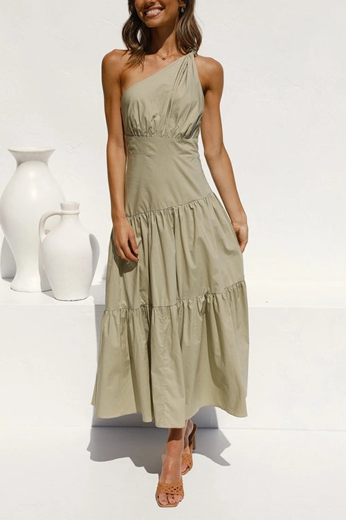 Variant image for Dam Maxiklänning Enaxlad Hög Midja Tiered Bomull Polyester-9