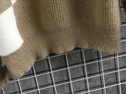 Dam Tröja Stickad Rutig Design Mjuk Akrylblandning-3