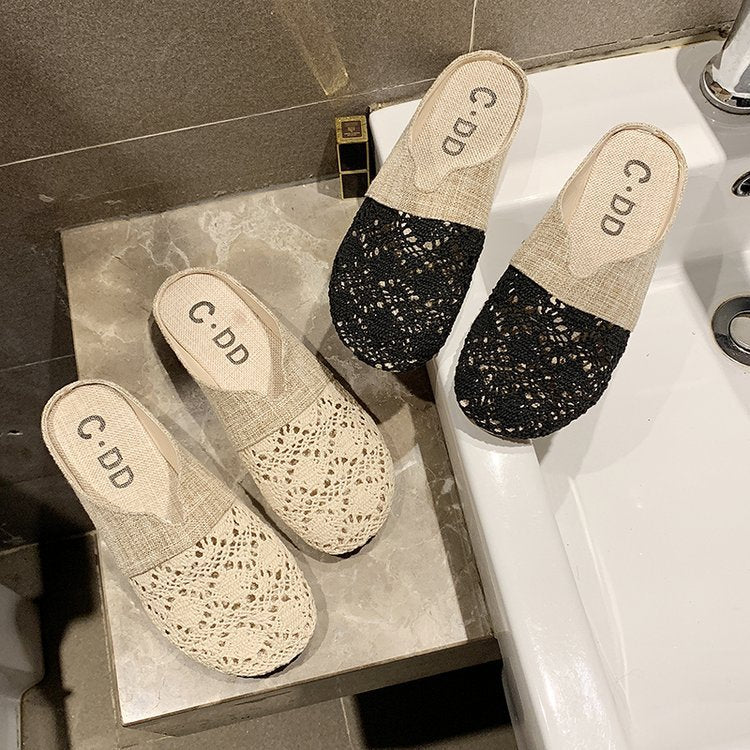 Dam Träskor Virkad Design Bekväm Konstgjord Textil-3