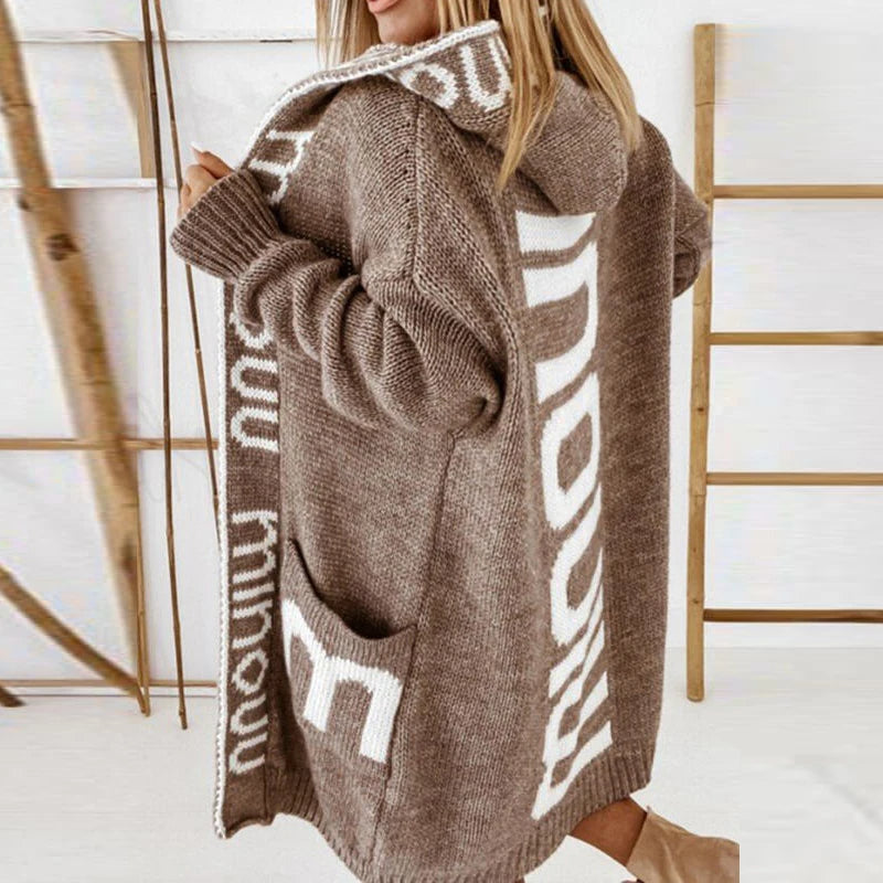 Dam Strickjacka Tidlös Förstklassigt Material-4