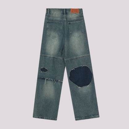 Dam Jeans Rivna Fläckigt Lapptäcke 100% Bomull Avslappnad Passform-2