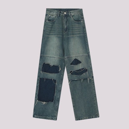 Variant image for Dam Jeans Rivna Fläckigt Lapptäcke 100% Bomull Avslappnad Passform-1