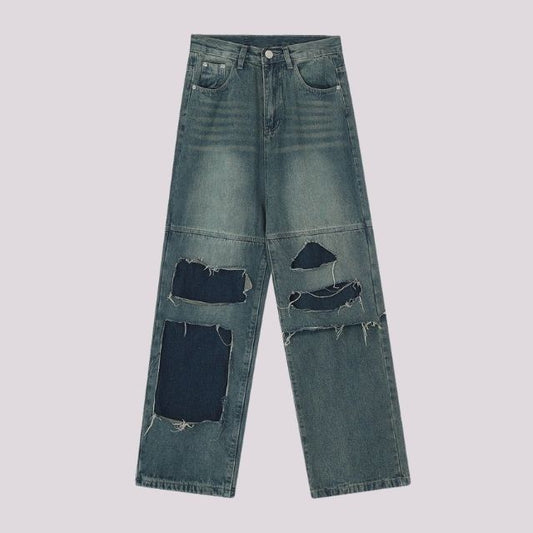 Dam Jeans Rivna Fläckigt Lapptäcke 100% Bomull Avslappnad Passform-1