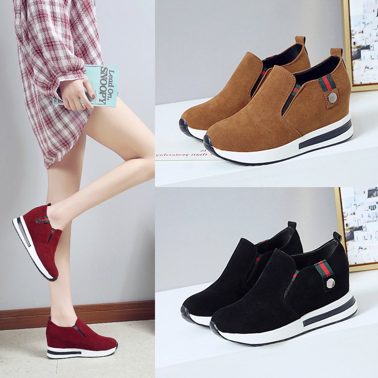Kvinnliga Kilsneakers Slip-On Hållbart Material-2