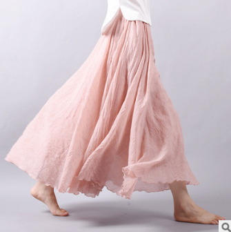 Dam Maxikjol Boho Hög Midja Luftig Polyester-2
