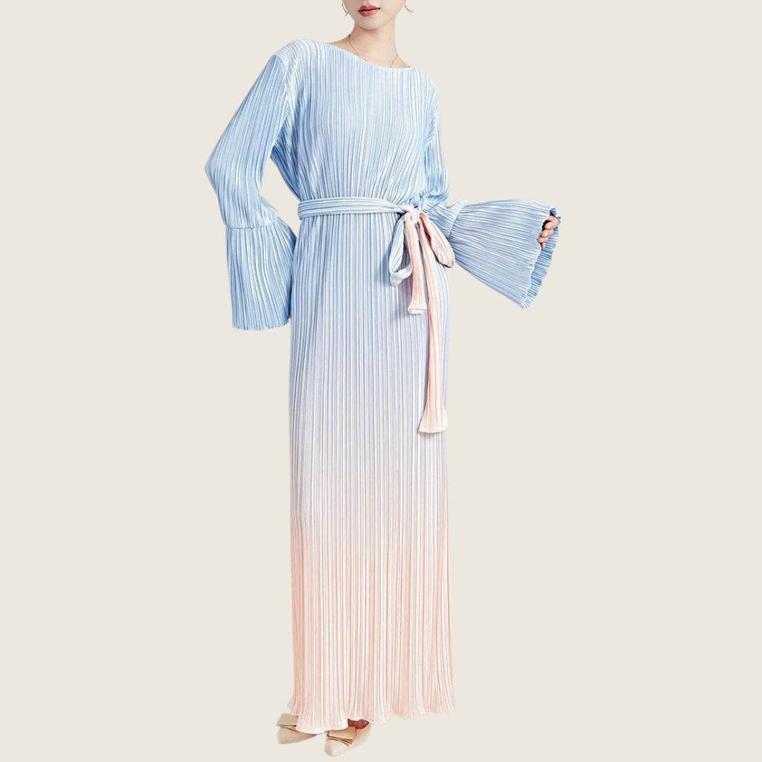 Kvinnors Veckad Klänning Rakt 100% Polyester-3