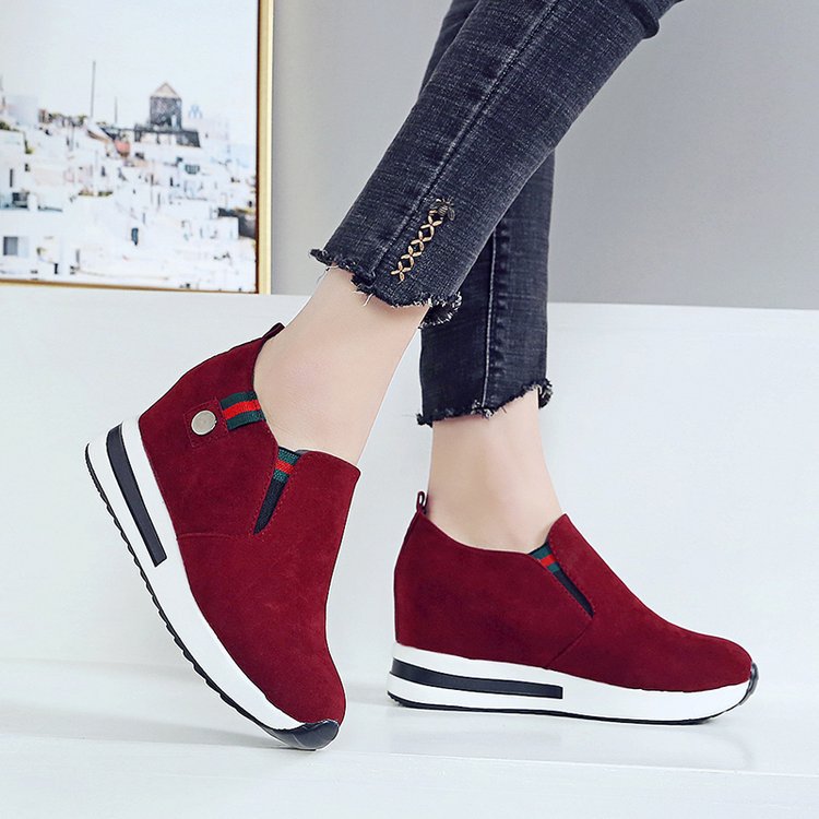 Kvinnliga Kilsneakers Slip-On Hållbart Material-4