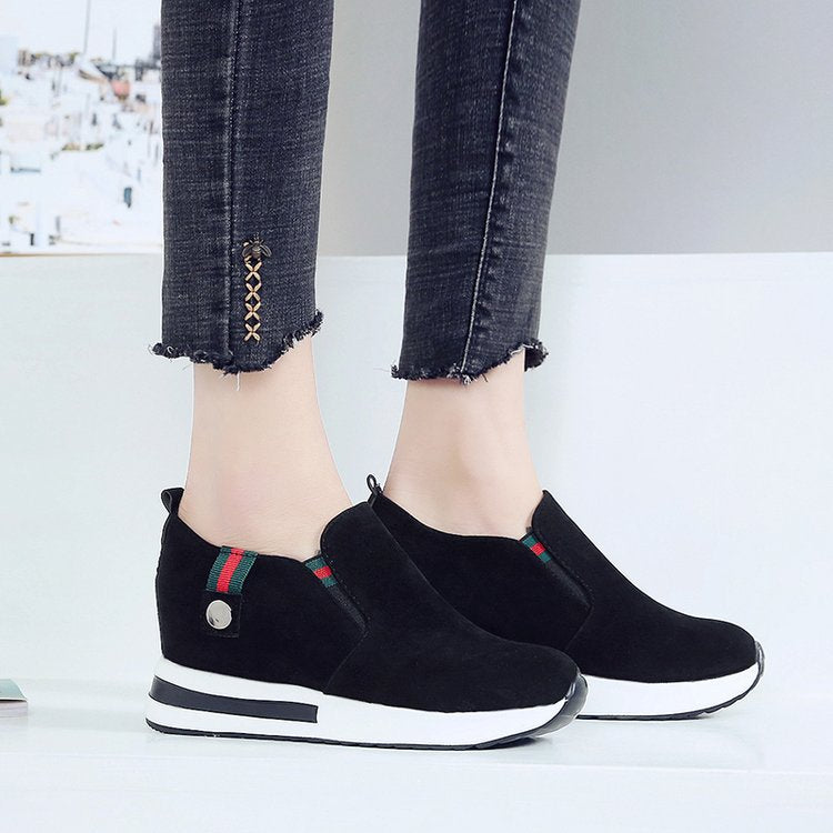 Kvinnliga Kilsneakers Slip-On Hållbart Material-5