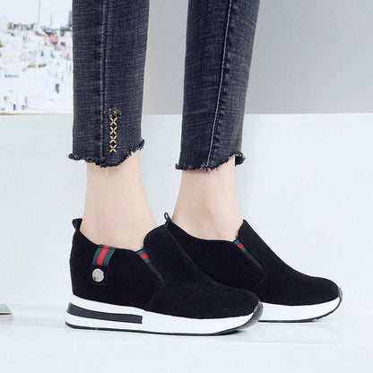 Kvinnliga Kilsneakers Slip-On Hållbart Material-5