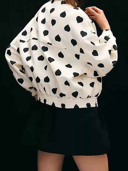 Damjacka med Hjärtmönster Mångsidig Design Polyester 4
