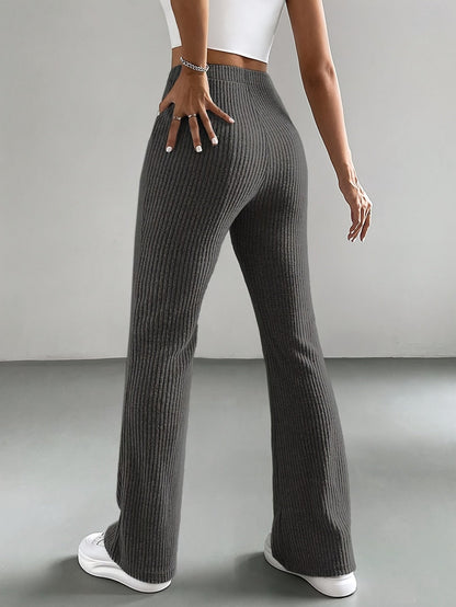 Dam Bootcut Byxor Ribbad Stretch Material-3