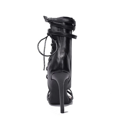 Dam Sandal Hög Klack Öppen PU-4