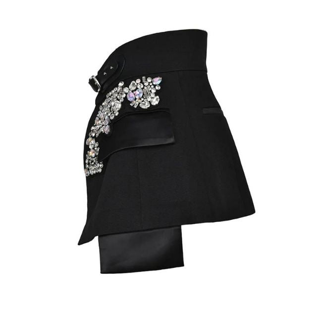 Dam Shorts Hög Midja Dekorerade-2