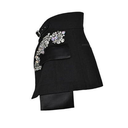 Dam Shorts Hög Midja Dekorerade-2