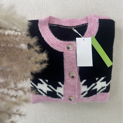 Stickad Dam Tröja Långa Ärmar Modern Design Högkvalitativt Material-6