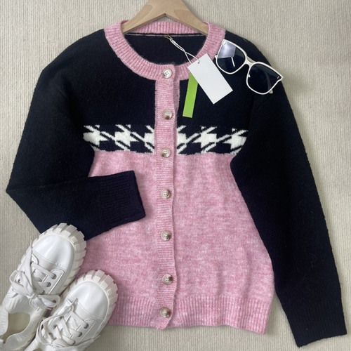 Stickad Dam Tröja Långa Ärmar Modern Design Högkvalitativt Material-1