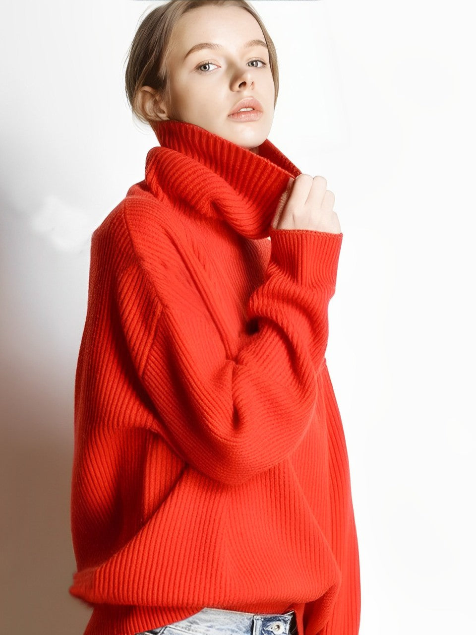 Variant image for Dam Turtleneck Tröja Av Klassiskt Rep Avslappnad Passform-5