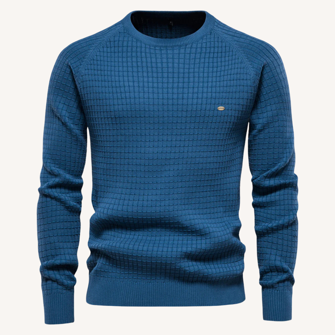 Herrpullover Slim Fit Tidlös Premium Bomull-1