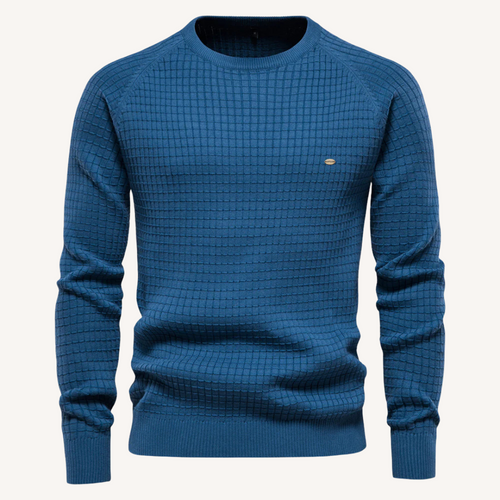 Herrpullover Slim Fit Tidlös Premium Bomull-1