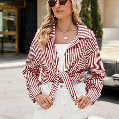 Variant image for Dam Skjorta Randig Med Knut Framtill 100% Bomull-11