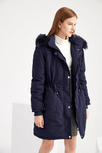 Dam Lång Kappa Plysch Fleece Syntetiska Fibrer-2