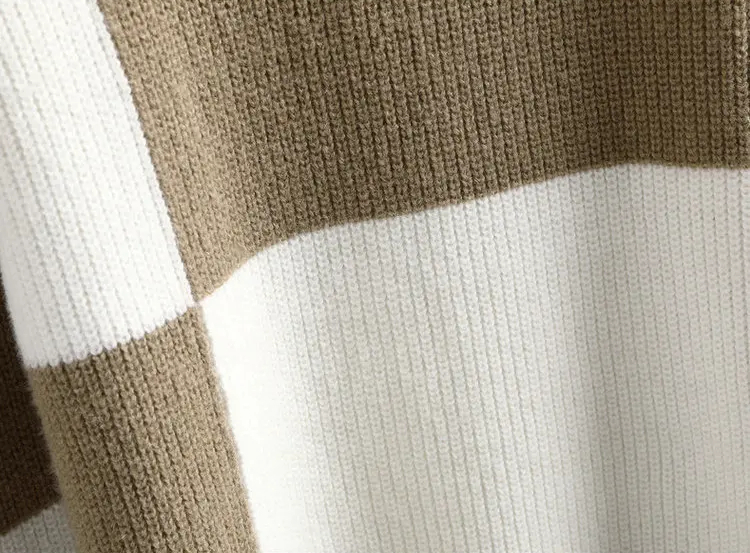 Dam Tröja Stickad Rutig Design Mjuk Akrylblandning-5