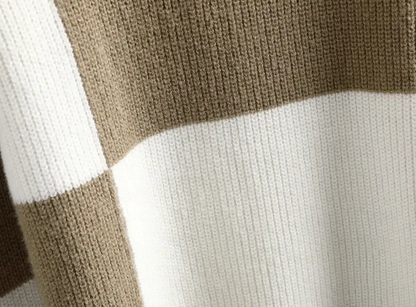 Dam Tröja Stickad Rutig Design Mjuk Akrylblandning-5