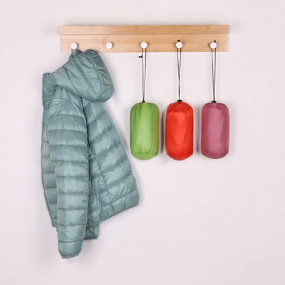 Dam Lång Vinterjacka Skräddarsydd Polyester Elegant-3