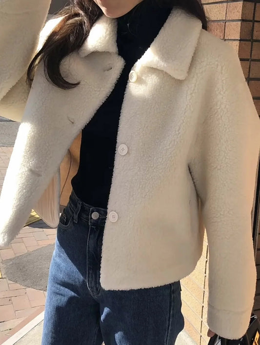 Lång Vinterrock Dam Elegant Polyester och Bomull-1