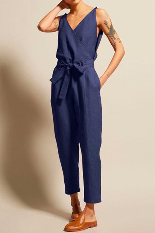 Variant image for Damenkleid, V-Ausschnitt, mit Knoten, aus Baumwolle und Polyester, Schöne Damenkleider, für Festlichkeiten des Sommers-1