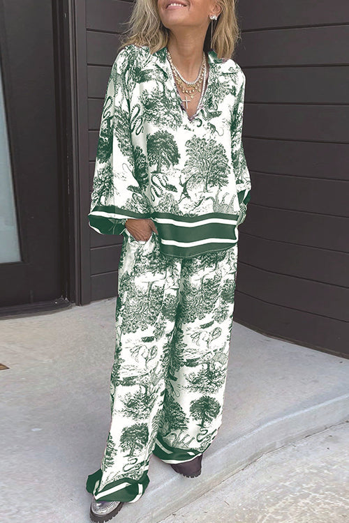 Variant image for Dam Skjorta V-ringning Långa Ärmar Tryckt Bomull Polyester-25