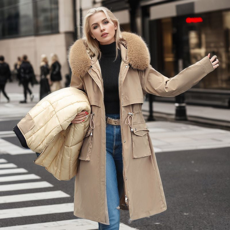 Variant image for Vinterparkas Dam Avtagbar Inre Jacka i Bomull med Konstgjord Pälskrage-3