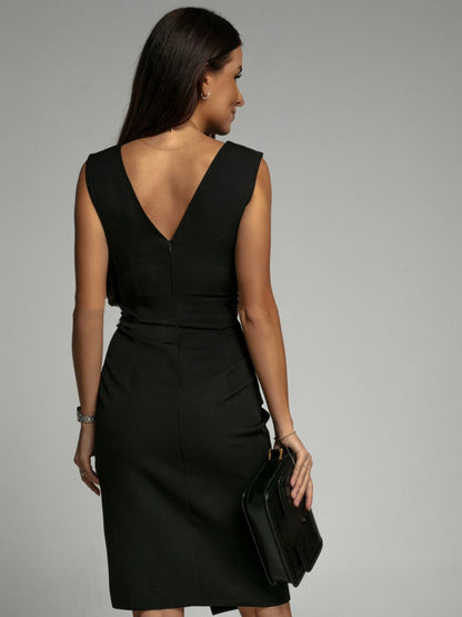 Lång Aftonklänning med Slits för Kvinna i Polyester – Elegant och Bekväm för Formella Tillfällen 3