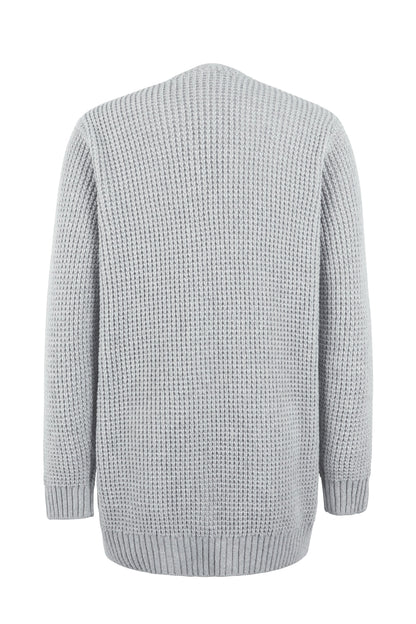 Dam V-ringad Kofta Trendig Mjuk Material-3