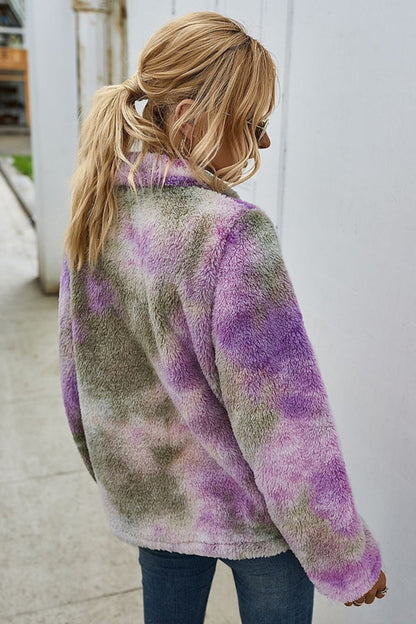 Dam Batik Top Lång Ärmar Polyester Ståkrage Färggradient-5