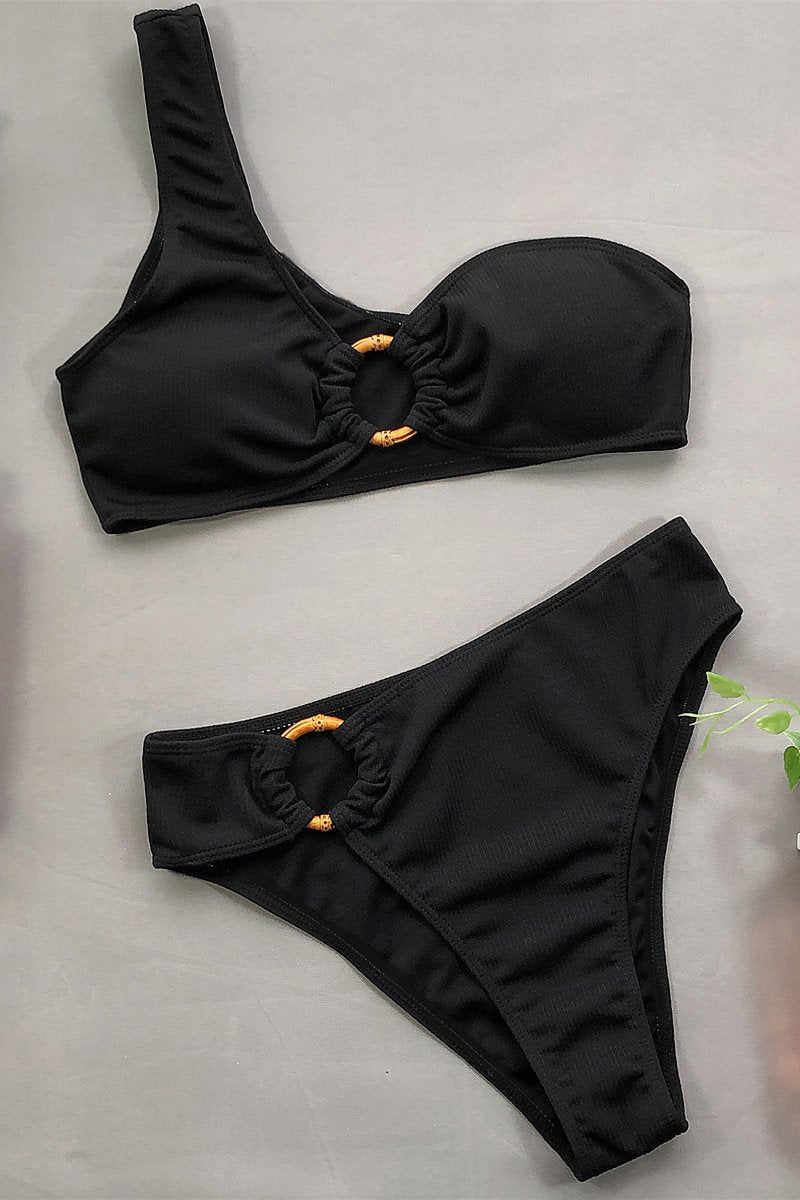 Dam Bikini Hög Förbund Nylon Spandex-2