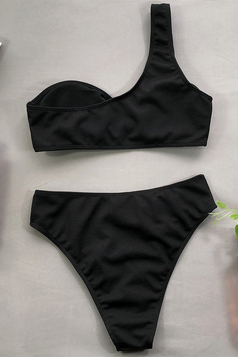 Dam Bikini Hög Förbund Nylon Spandex-3