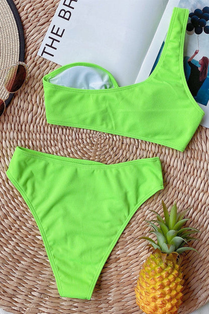 Dam Bikini Hög Förbund Nylon Spandex-5