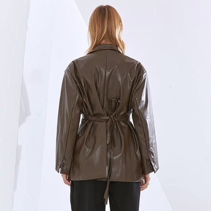 Dam Kappa Vinter Hackad Krage i Varmt Material-6