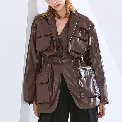 Dam Kappa Vinter Hackad Krage i Varmt Material-4